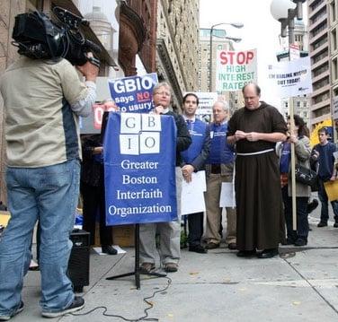 Pastor Laura Ruth Jarrett speaks on behalf of the Greater Boston Interfaith Organization.