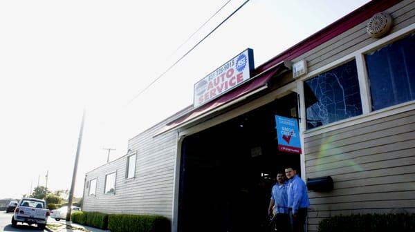 Luis and Luis Jr hangin' store front