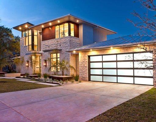 Beautifully installed custom garage door