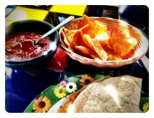 Fajita and chips w/ salsa