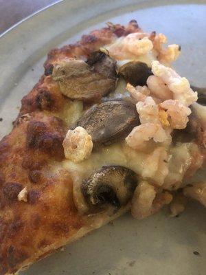 Canned shrimp on pizza