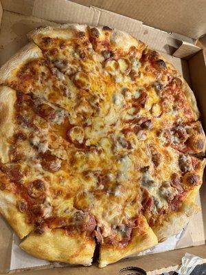 Pepperoni and Sausage pizza