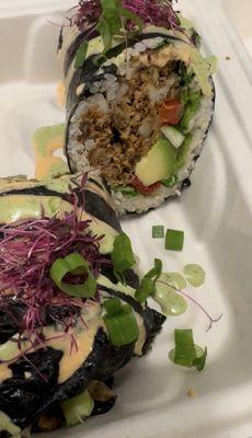 Brown rice sushi burrito