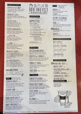 Breakfast Menu