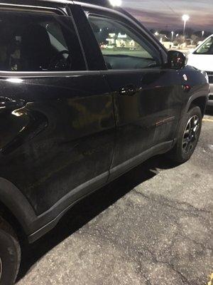 Dirt and soap left on the right side of my vehicle