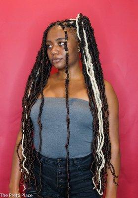 soft locs with highlights