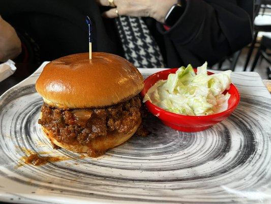 Sloppy joes with side of slaw