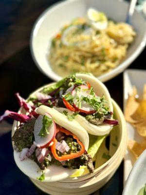 Steak bao tacos