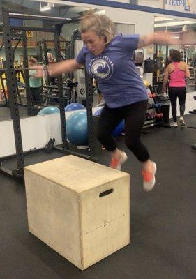 Floor area plyo box jump