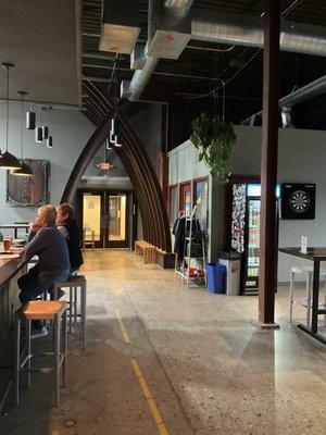 Taproom with Nordic style arch.