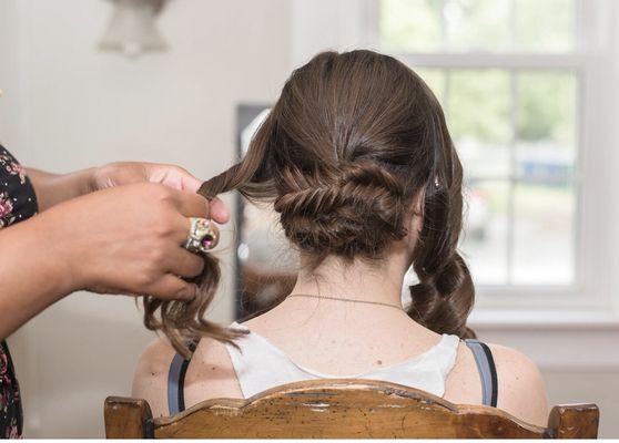 Braided fishtail updo