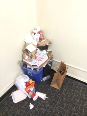 The trash bins, come sunday. All the study rooms were like this.