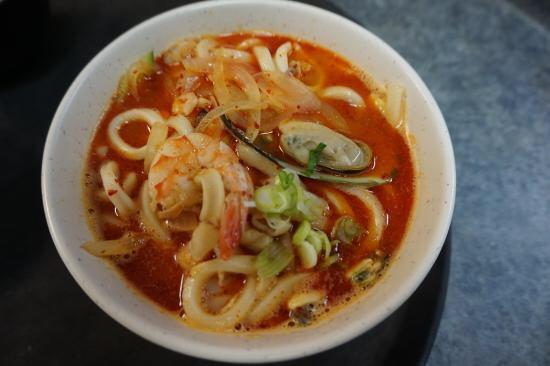 Spicy seafood udon