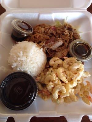 Kalua pork w/ rice and Mac