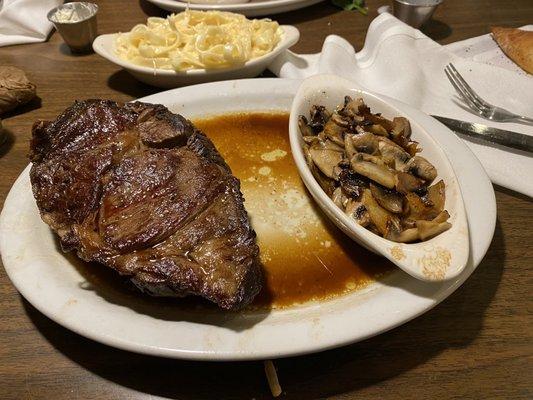 Prime rib with mushrooms. Good