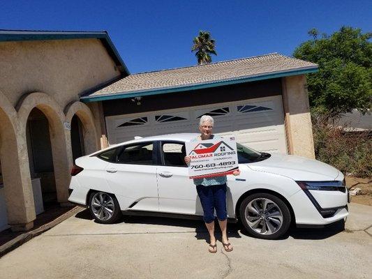 Escondido resident extreme happy with her new GAF Timberline HD Reflector series system installation.