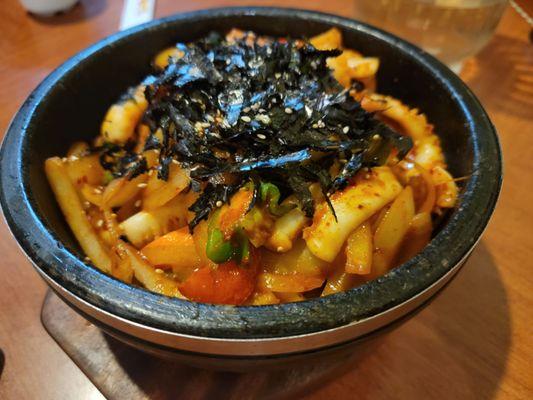 Ojingeo Dolsot (Stone Pot Bibimbap with Squid)