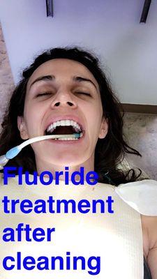 Just got my cleaning and fluoride treatment! Thank you Eastbluff dental!!