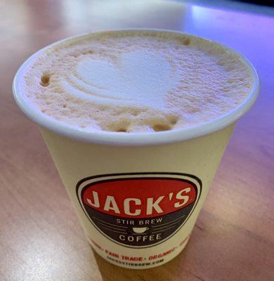 Cute heart on the small cappuccino