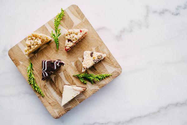 A selection of our bite-size brownies and bars.