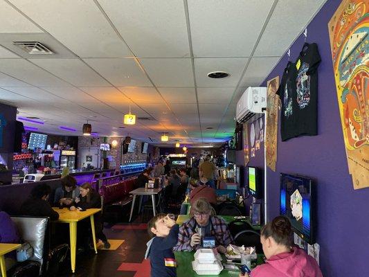 Dining area, bar, stand up arcade...