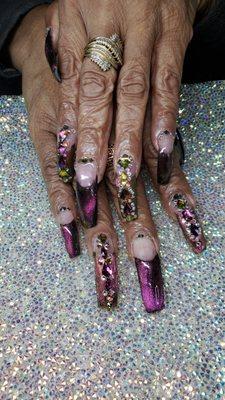 Cat Eye Nails with Jewels for ms Maxine