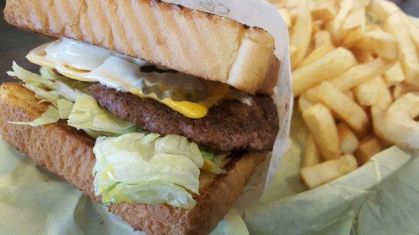 Cheeseburger and fries