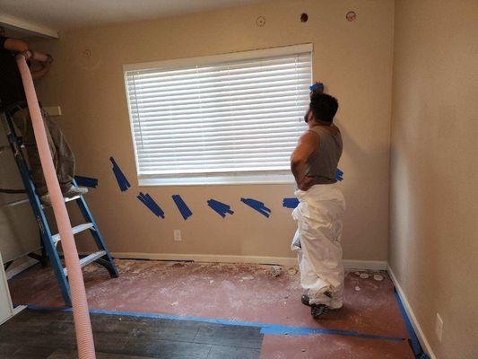 Wall insulation 
Preparation for painting