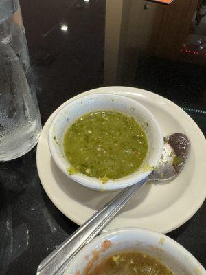 Green spicy sauce. A MUST for me