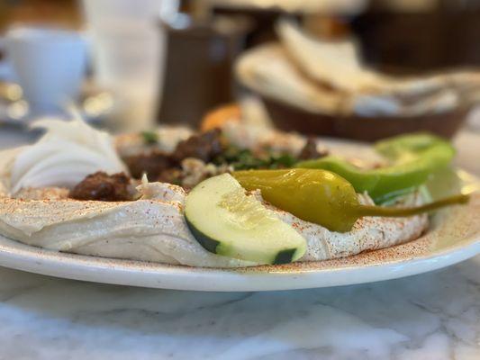 Merguez Hummus Plate