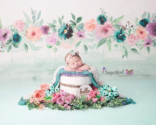 Newborn baby girl photo session