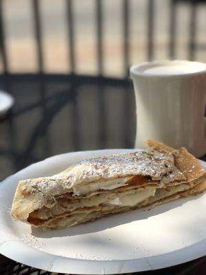 Apricrot brie crepe with chai latte