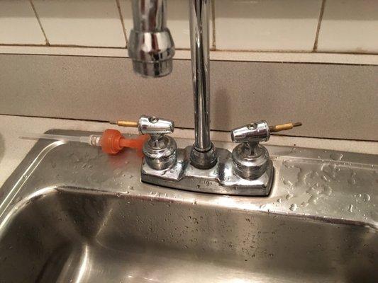 The sharp edges from what are the missing faucet handles these parts cost about $1.20 each yet they can't replace these