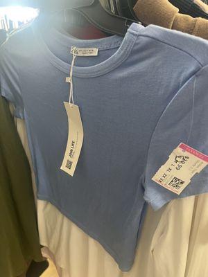 Zara top that is 9.99 in store. Manager thinks Zara is designer