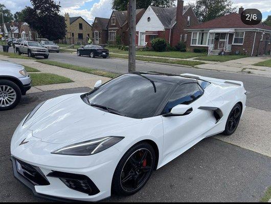 C8 Corvette in for full ceramic window film package!