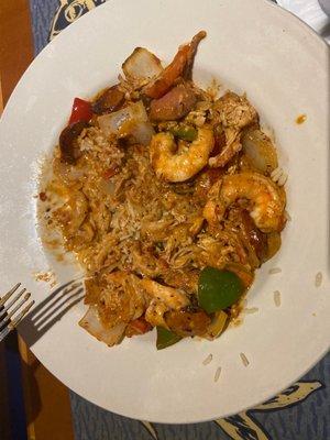 Partly eaten jambalaya