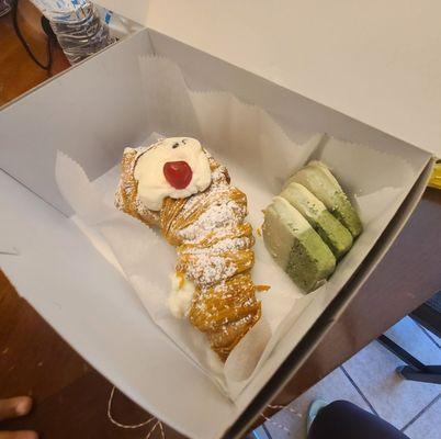 Huge lobster tail and some pistachio white chocolate cookies