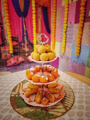 Our diwali 2022 mithai tower with sweets from Rangoli :)