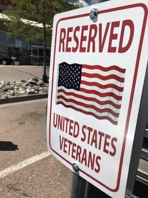 Upfront parking for Veterans!