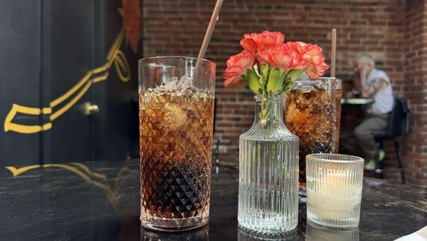 Pretty glassware - it's just a coke