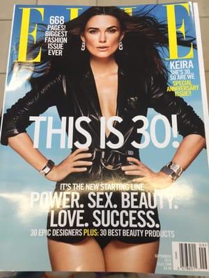 Elle. Keira Knightley is the cover girl