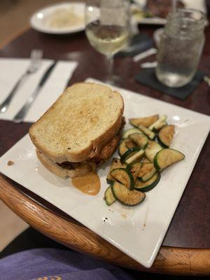 Fried hot honey chicken sandwich