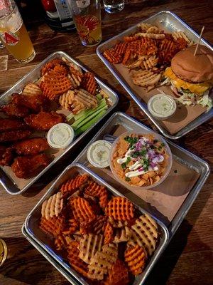 Chicken Wings cheeseburger Frito Pie Waffle Fries Sweet Waffle Fries