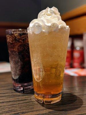 Orange cream soda mixed with Sprite and topped with whipped cream. $3.79.