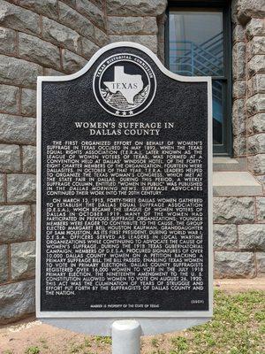 Women's Suffrage in Dallas County Historical Marker