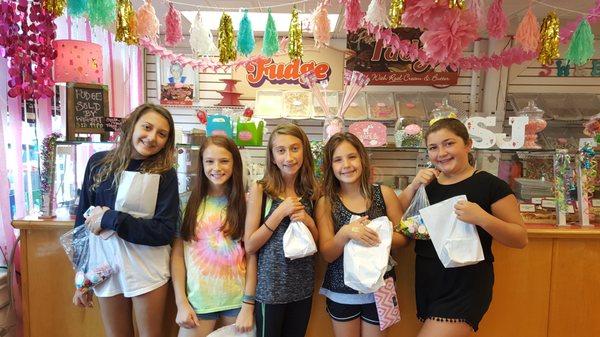 Birthday fun at Sweet Josies. Perfect place for goodie bags!  Such a happy place and the staff is amazing!