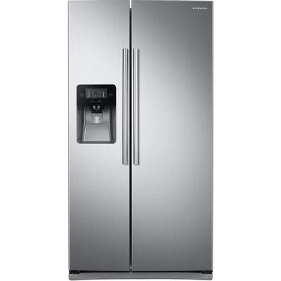 The Samsung RS25J500D Side-By-Side refrigerator has a beautiful and sleek design that fits any kitchen décor.