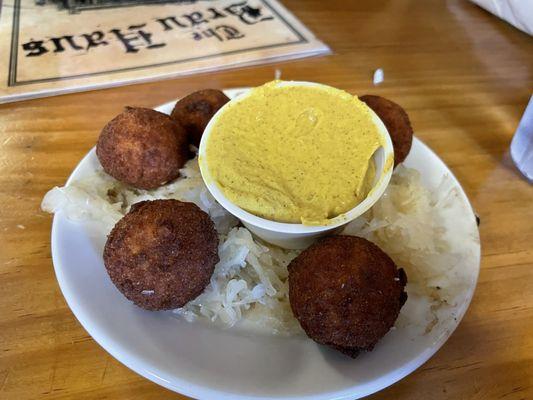 Sauerkraut Balls with Düsseldorf Mustard