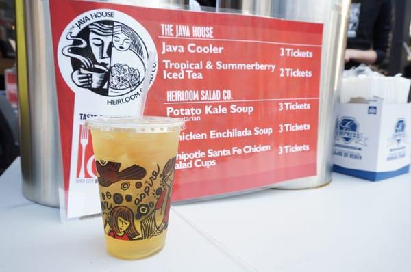 Java House was serving full-size iced tea for 2 tickets!