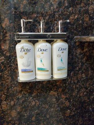 Bathroom amenities - Dove bodywash/shampoo/conditioner